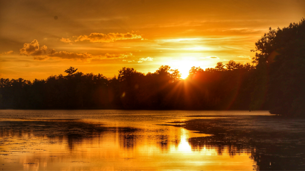 Sunset over Gatun Lake near the Panama Canal during a Monkey Safari tour.